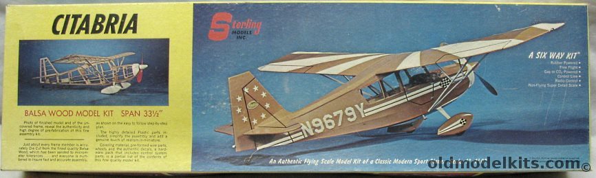 Sterling 1/12 Citabria Sport Plane - 33 Inch Wingspan Flying Wood Model, E-5 plastic model kit